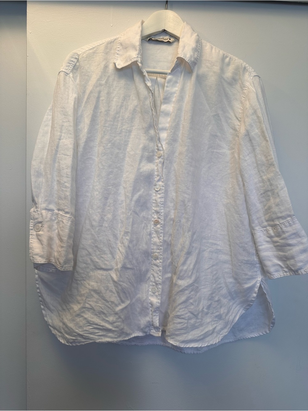 White Linen Button-Down shirt